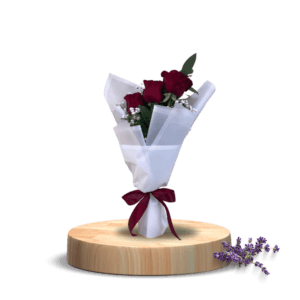 Classic Three Red Roses Bouquet