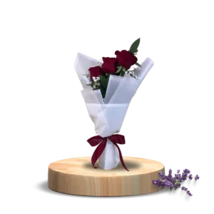 Classic Three Red Roses Bouquet