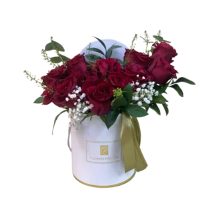 Classic Red Rose White Box