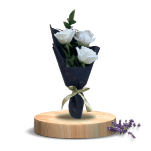 Classic Three White Roses Bouquet