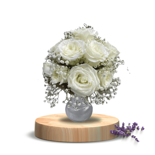 Elegance White Rose Bouquet - Image 2