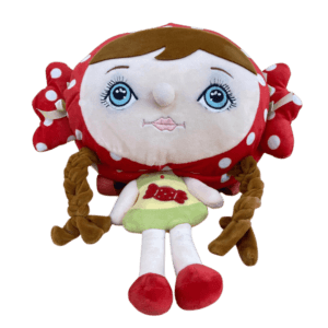 Polka Dot Plush Doll with Braided Hair