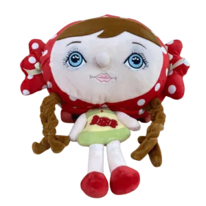 Polka Dot Plush Doll with Braided Hair